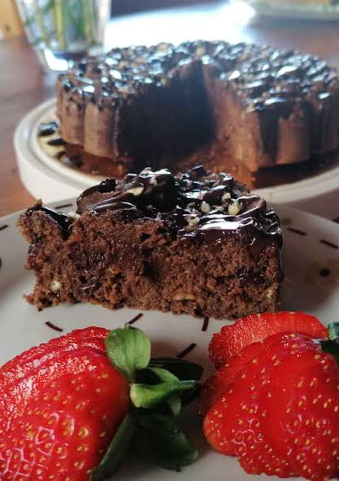 Una foto de Brownie de plátano y avena