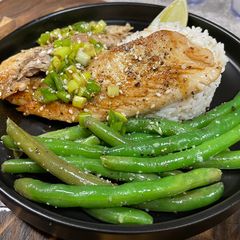 Tilapia with Scallion Sriracha Pesto A picture of Tilapia with Scallion Sriracha Pesto.