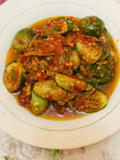 Foto resep Sambal terong hijau