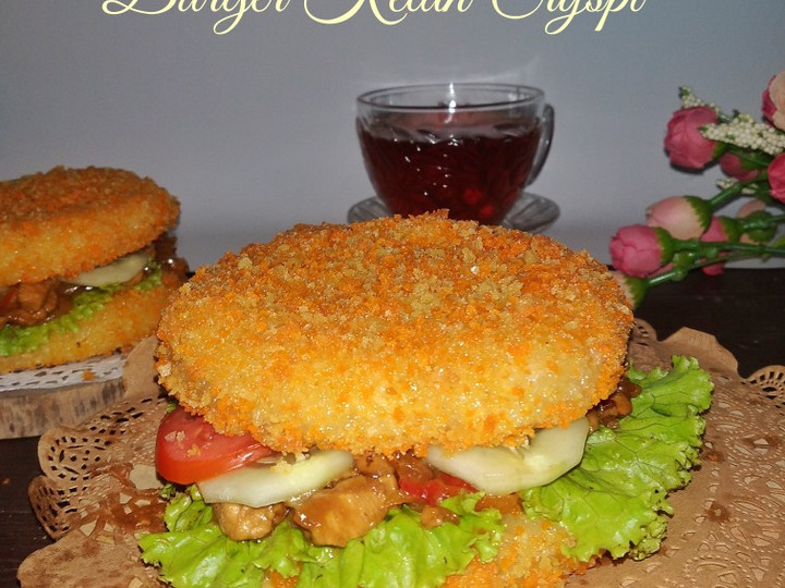 Resep *Burger Ketan Crispy isi Ayam Teriyaki* yang Enak Banget