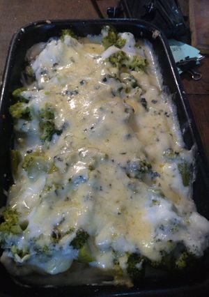 Una foto de Brócoli gratinado al rockefort