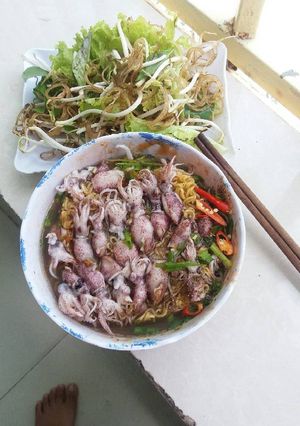 Hình của món Mì mực sữa.🐙.