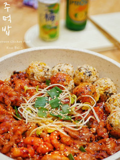 Foto resep Maeun Dakbal Dan Jumeok bap - Ceker Pedas & RiceBall / Nasi Kepal Korea