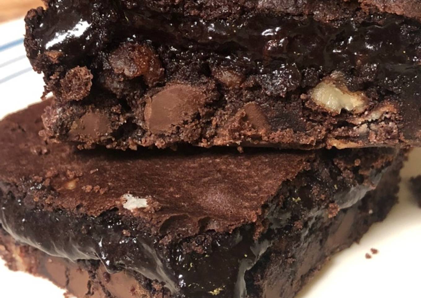 Fudgey Triple Chocolate Brownies-2 net carbs per brownie