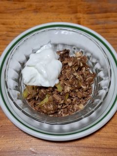 Una foto de Crujiente de manzana sin azúcar