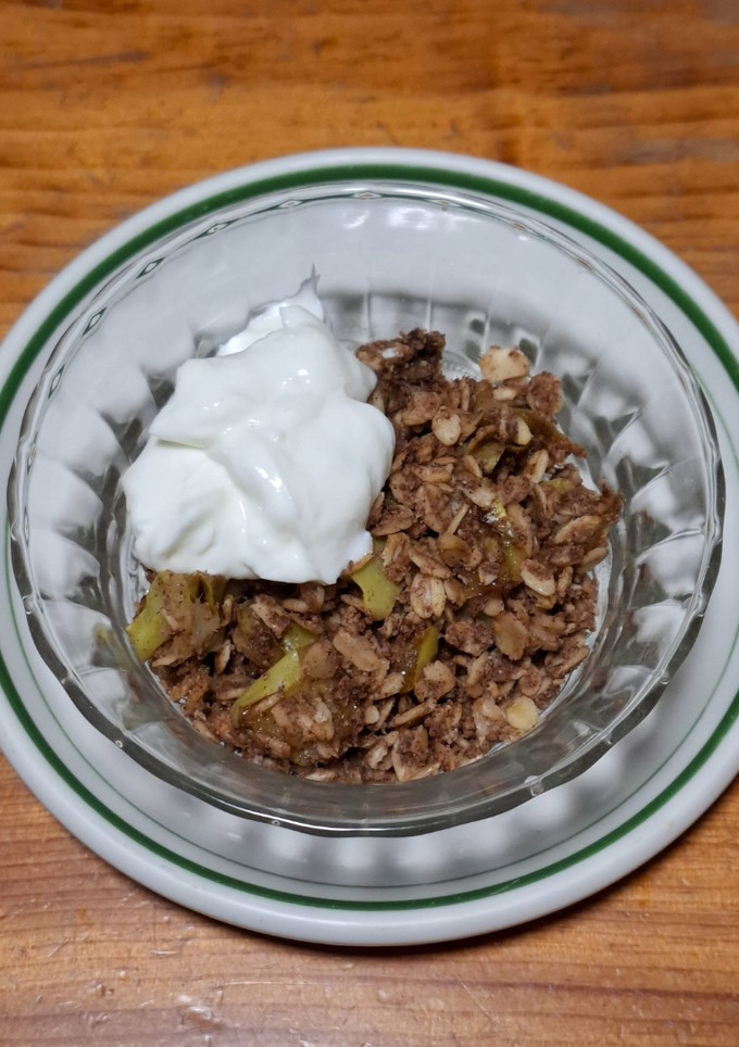 Una foto de Crujiente de manzana sin azúcar