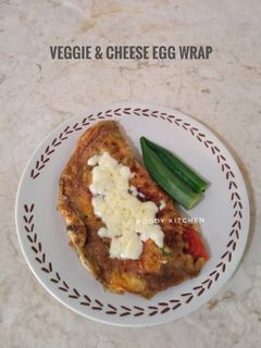 Foto resep Veggie & Cheese Egg Wrap