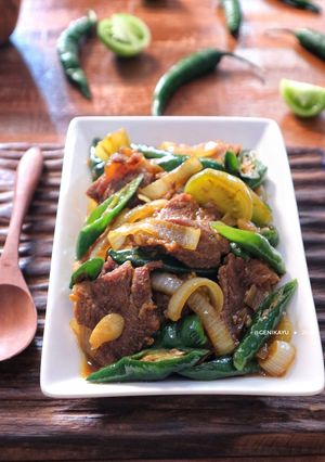 Foto resep Daging sapi cabe hijau