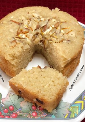 A picture of Eggless Semolina Cake.