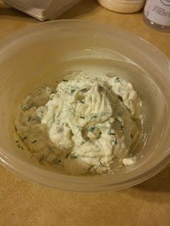 A picture of Roasted Garlic & Chive Cream Cheese Spread.