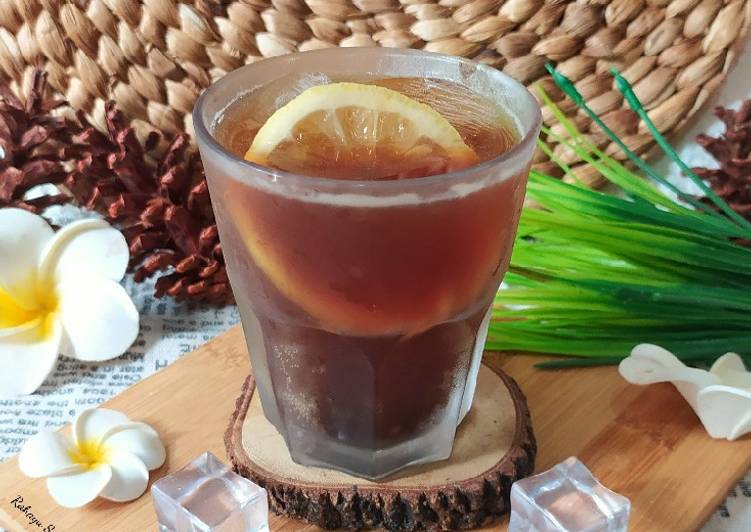 {Cara Memasak Es Teh Hitam Lemon Kekinian