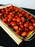 Angu com linguiça