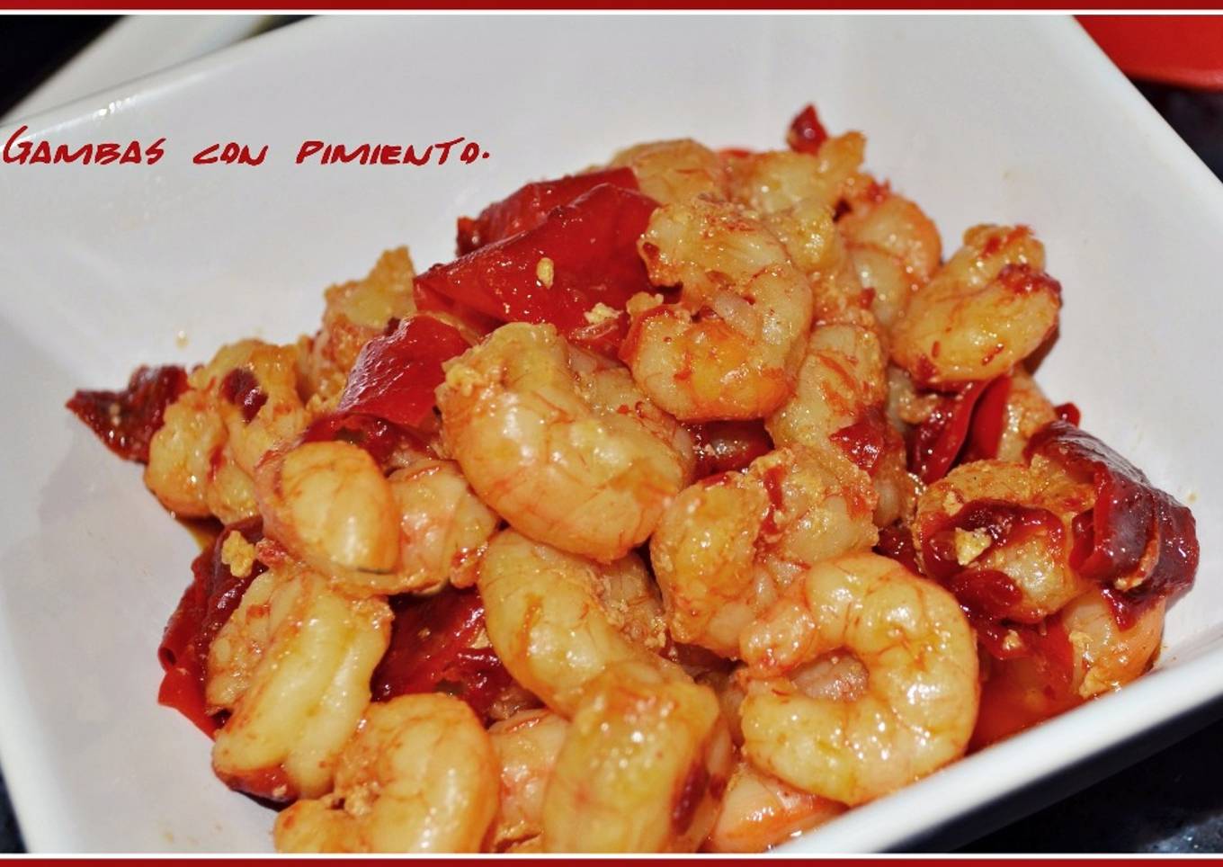 Gambas con pimiento (Thermomix)