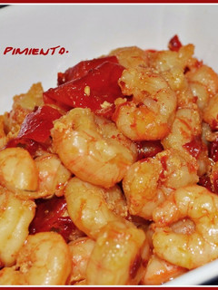 Una foto de Gambas con pimiento (Thermomix)