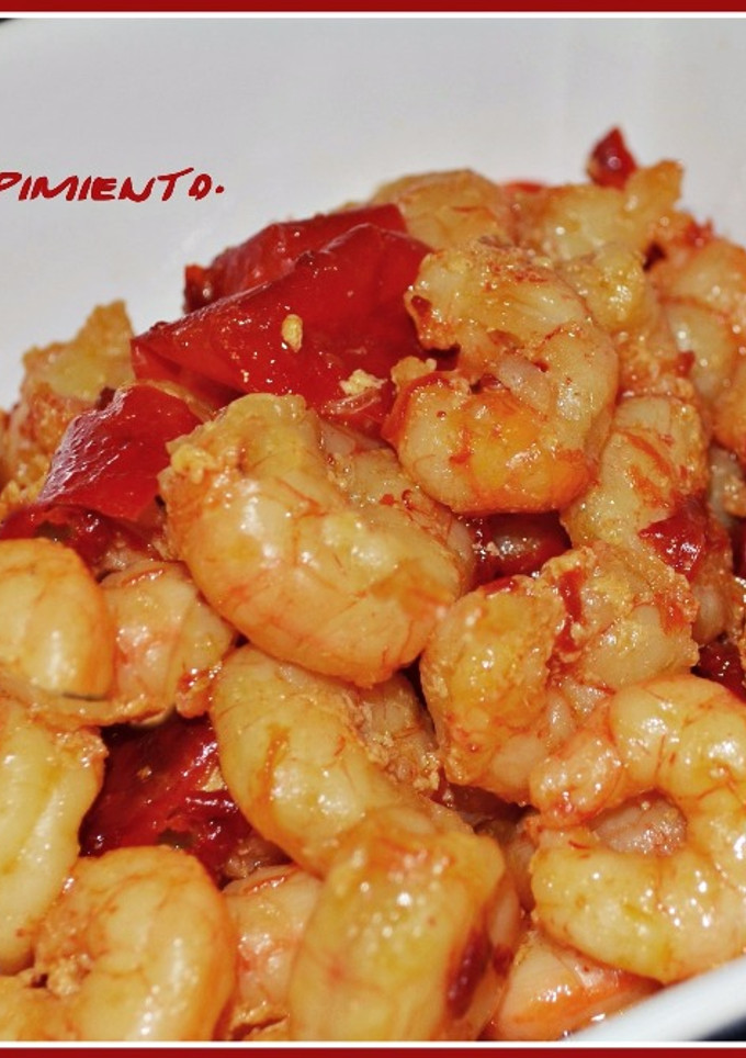Una foto de Gambas con pimiento (Thermomix)