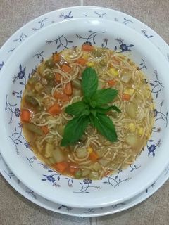 صورة لوصفة شوربة الخضار بالشعيرية