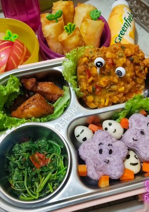 Foto resep 152. Bekal Bento Anak (Ayam-Jagung-bayam)