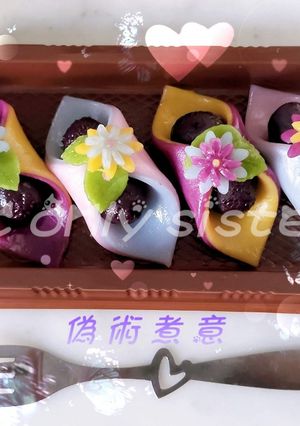 花藝豆沙米糕 的食譜成品照片
