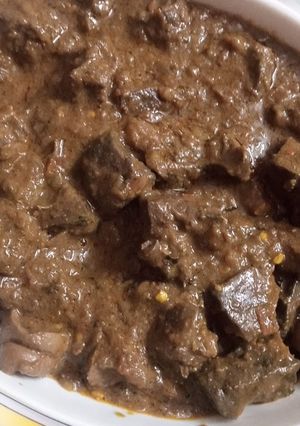 A picture of Kaleji Liver Masala.