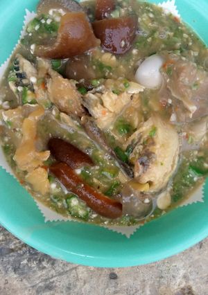 A picture of Blender Okro Soup.