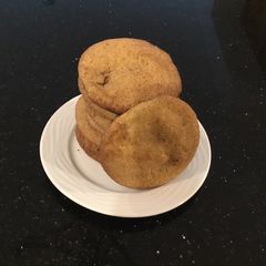A picture of Snickerdoodle Cookies with a Soft Chewy Vanilla Caramel Center.