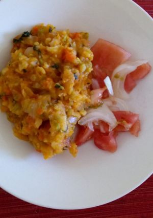 Una foto de Charquicán sin carne y rápido