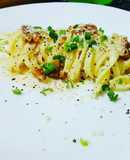 Fideos cintas con crema de nueces