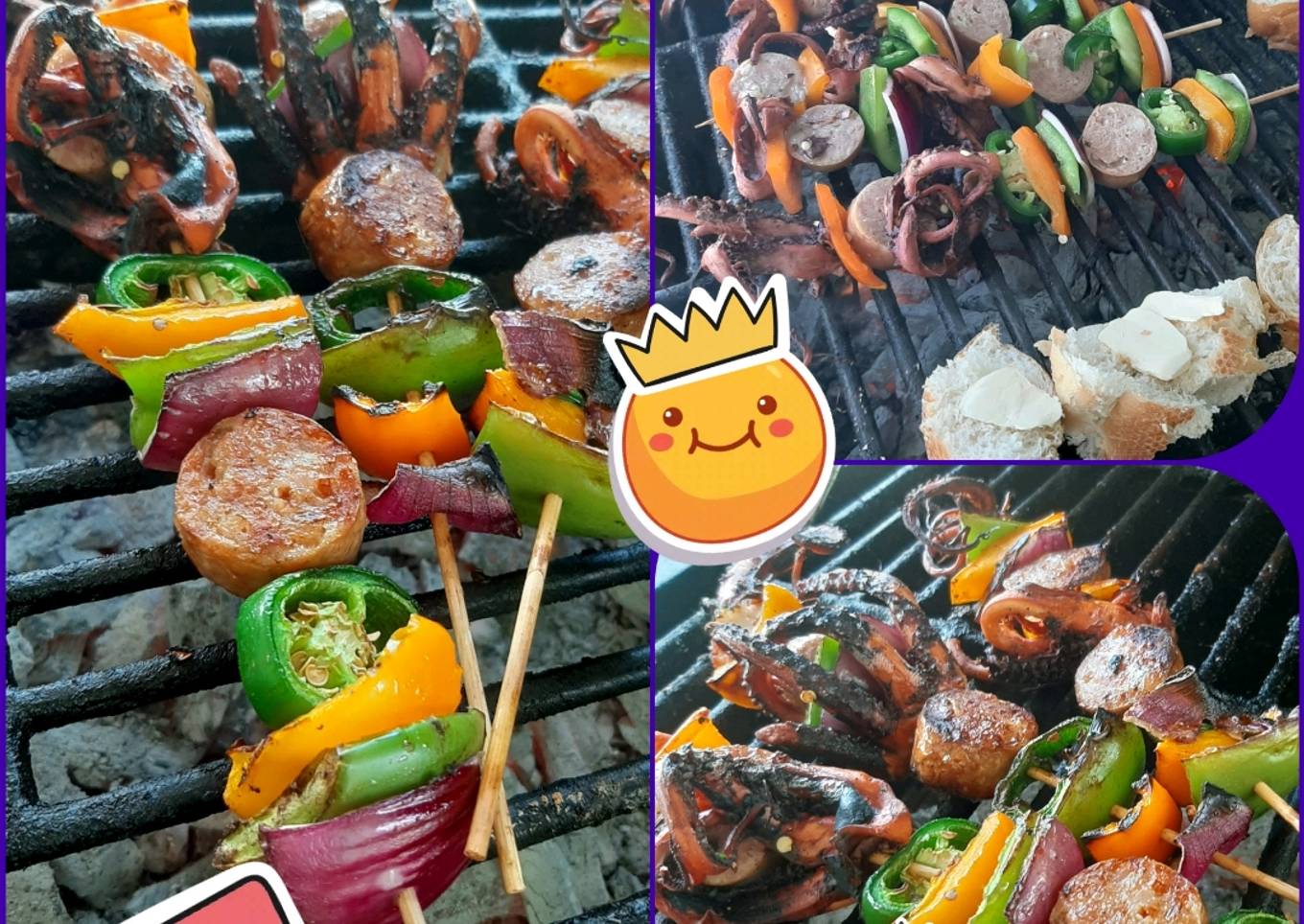 Brochetas de pulpo y chorizo argentino asadas 🍢🍡🐙