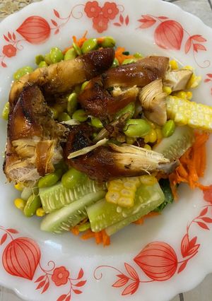 Foto resep Veggie salad dengan ayam bakar