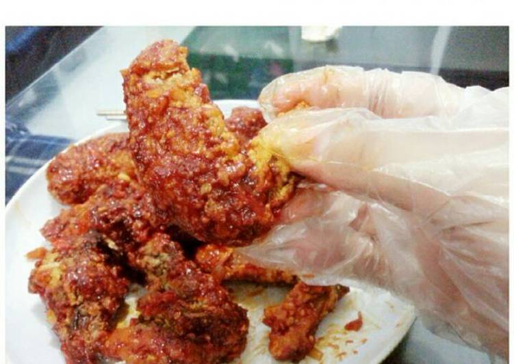8 Resep: Spicy chicken wings ala korea Anti Ribet!