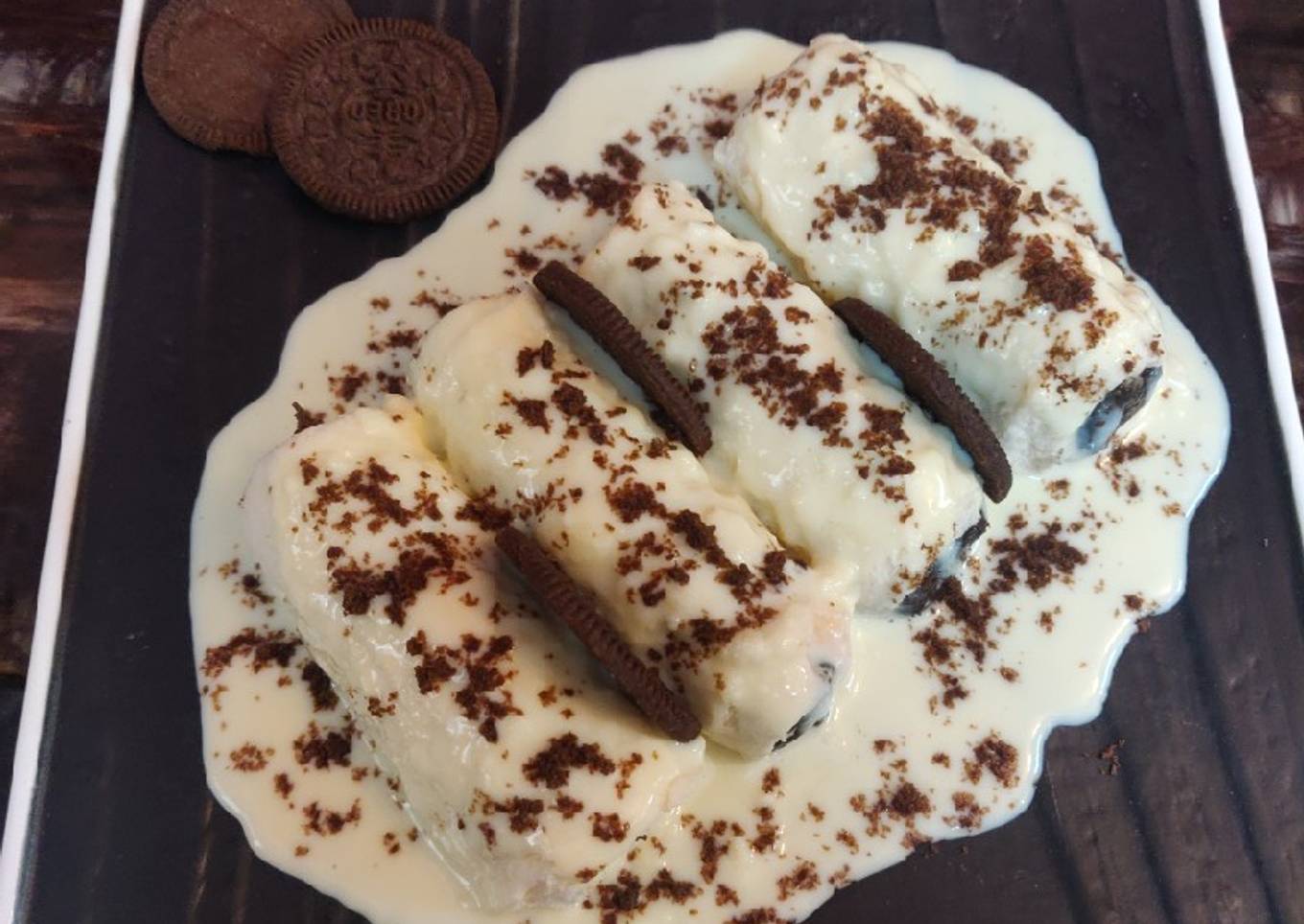 Oreo malai rolls