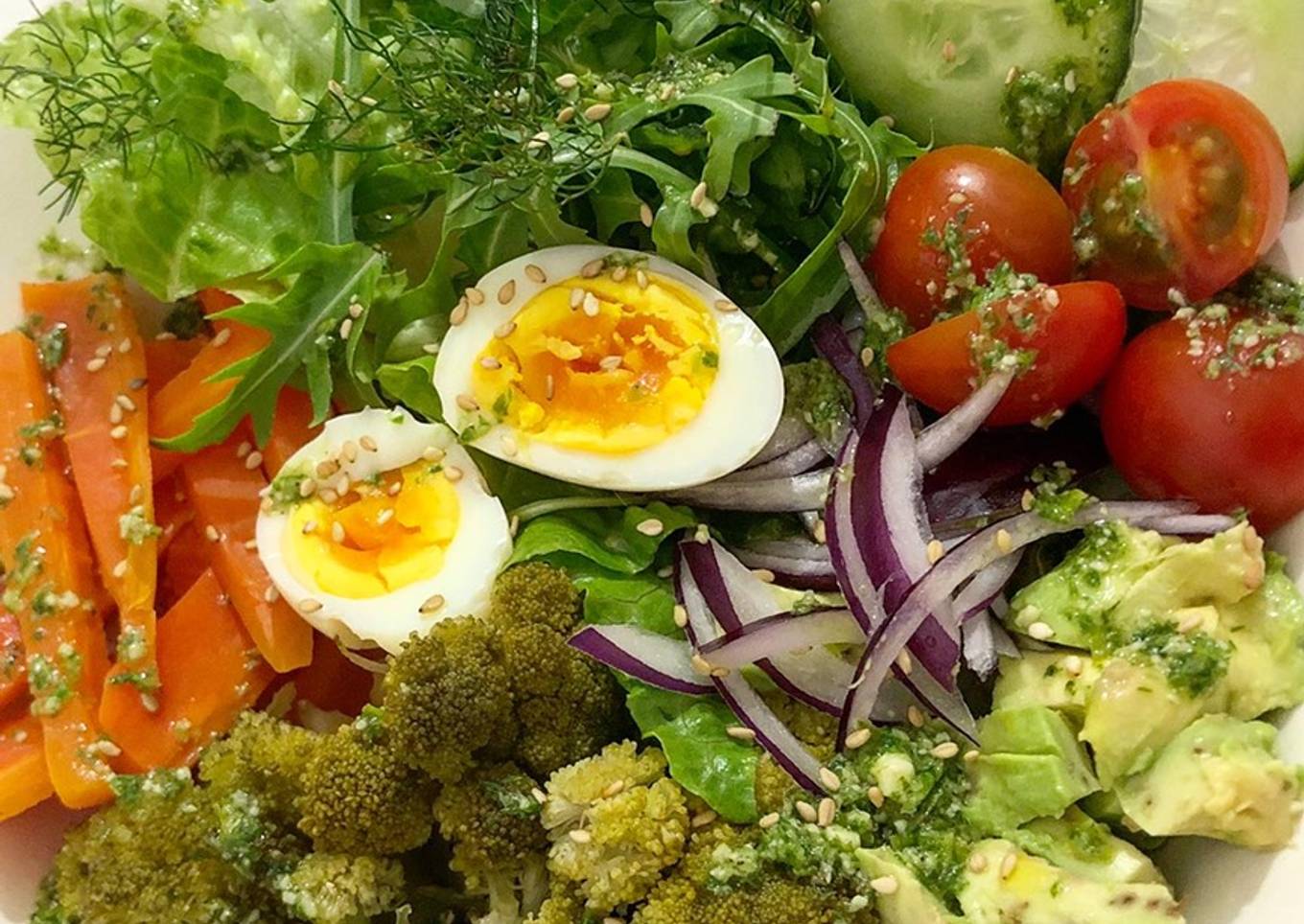 🌿🍃Ensalada templada con verduras🌿🍃