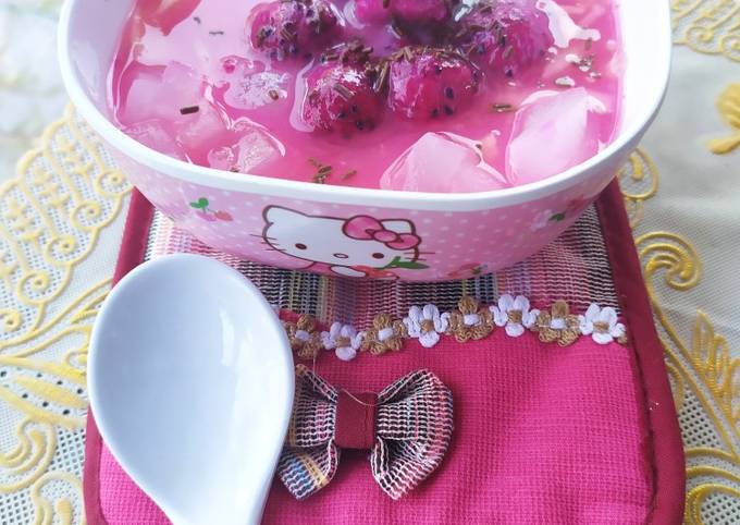 Resep Es buah blewah buah naga, Enak