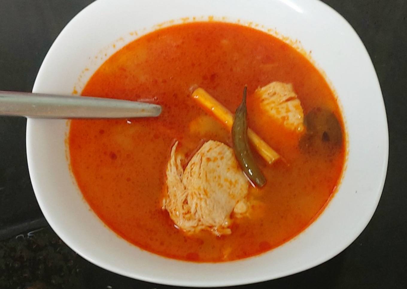 Tom Yum Gai, Soup with Chicken, its Hot Spicy and Sour