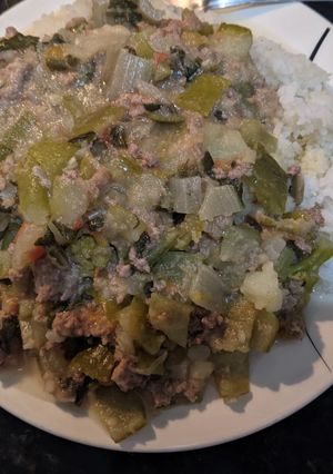 Una foto de Verduras con carne