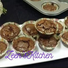 A picture of Walnut Supreme Brownie Cupcakes.