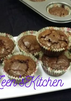 A picture of Walnut Supreme Brownie Cupcakes.