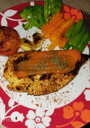 Foto resep Dada Ayam grill (protein tinggi, cocok untuk menu DEBM)