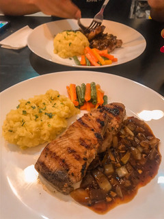 Foto resep Steak tuna blackpepper with mashed potato