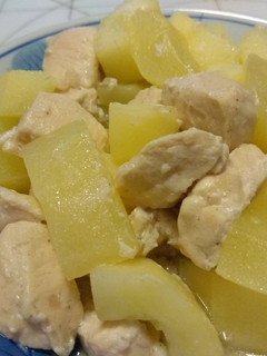 大黃瓜炒雞肉 的食譜成品照片