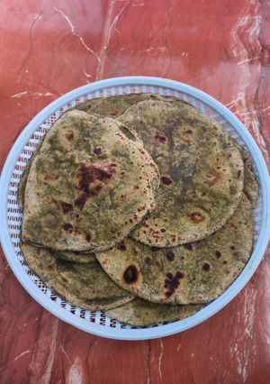 A picture of Palak paratha.