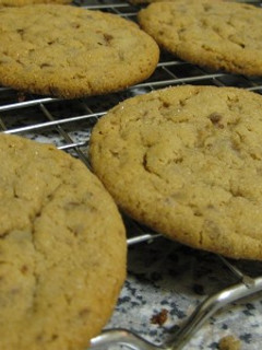 A picture of Peanut Butter Chocolate Toffee Cookies.
