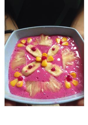 Foto resep Red Smoothies dragon banana mangkok
