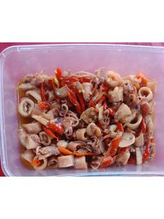 Foto resep Tumis cumi asin pedas