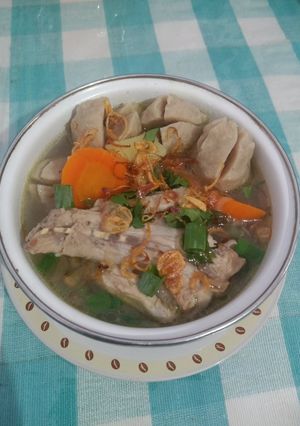 Foto resep Sop tulang ayam bakso