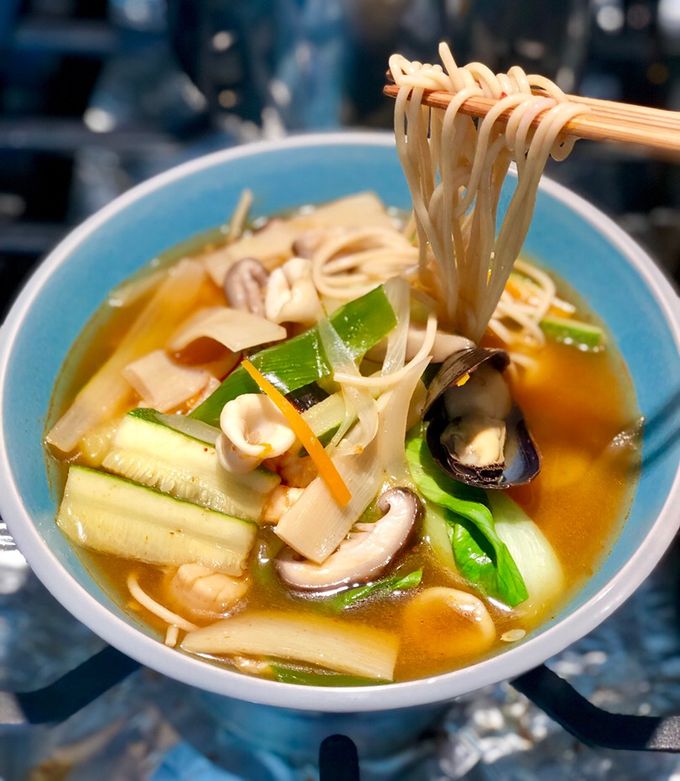 Hình của món Jjamppong- Mì cay hải sản Hàn quốc.