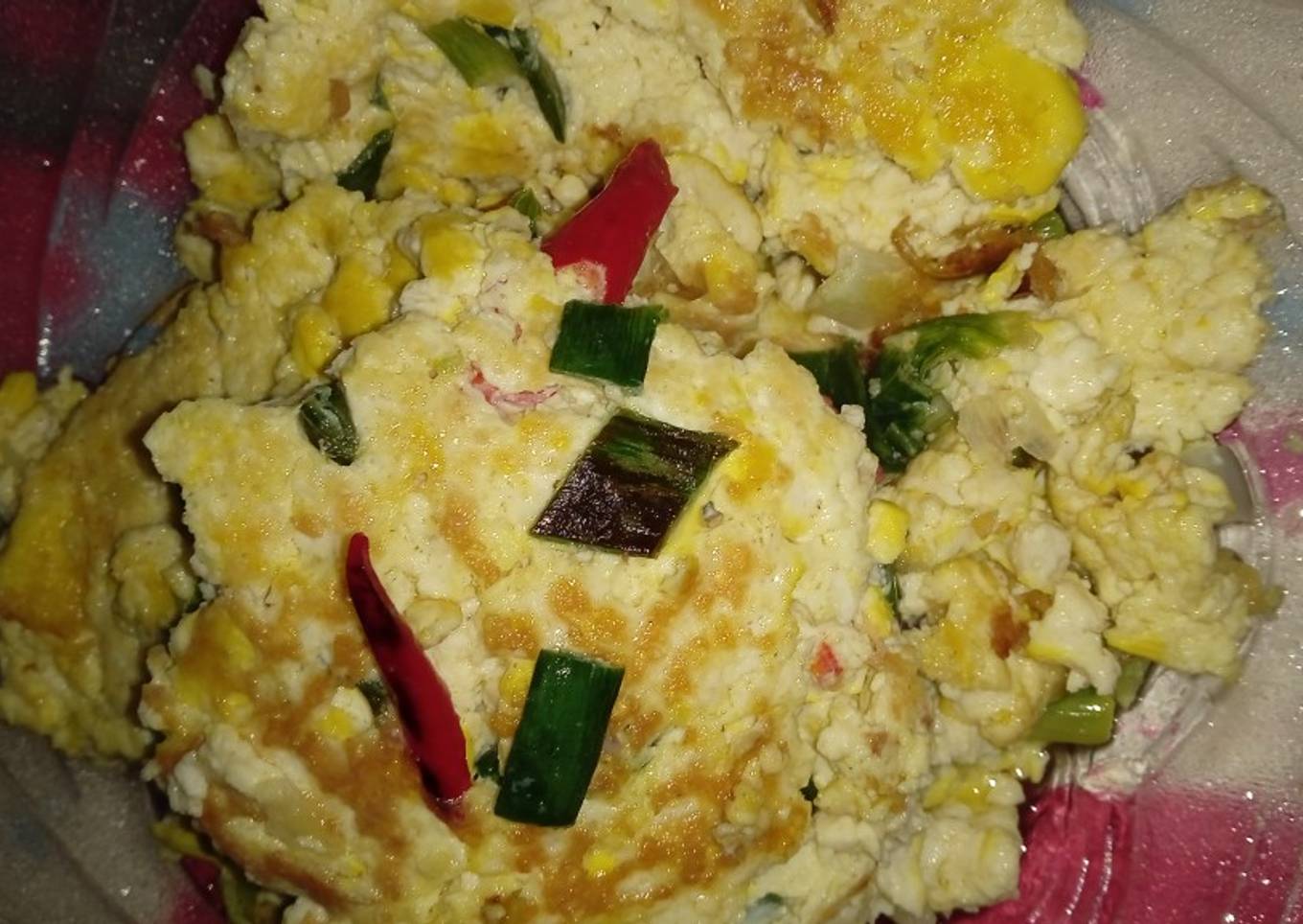 Dadar telur tahu ala anak kost