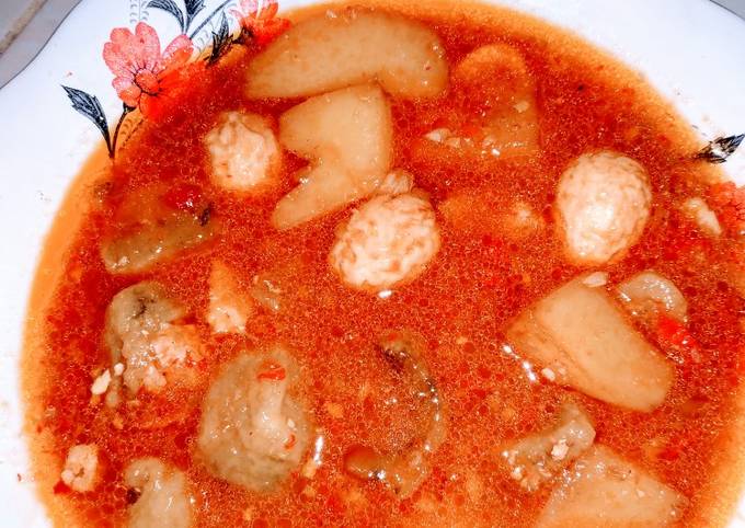 Cilok, Telur Puyuh Dan Kentang Pake Bumbu Sarden