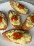 Torradeta de brandada de bacallà amb melmelada de tomàquet 🍅🐟🌱🧄