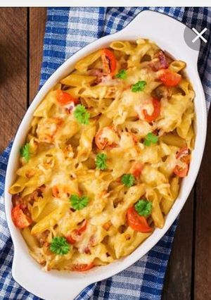 صورة لوصفة معكرونة بجبن موتزاريلا 😋😋😋
